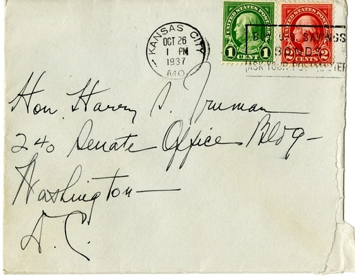 Letter from Bess W. Truman to Harry S. Truman