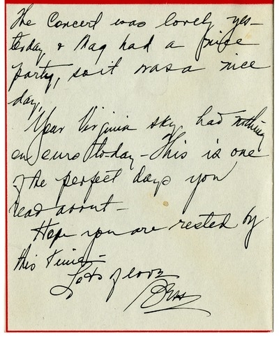 Letter from Bess W. Truman to Harry S. Truman