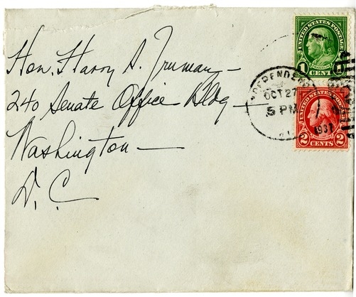 Letter from Bess W. Truman to Harry S. Truman