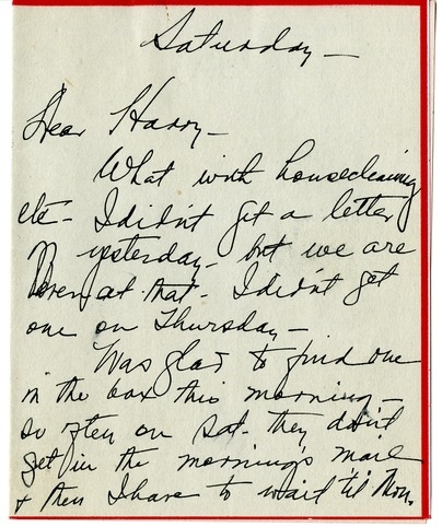 Letter from Bess W. Truman to Harry S. Truman