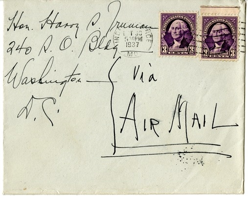 Letter from Bess W. Truman to Harry S. Truman