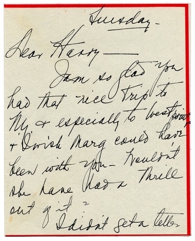 Letter from Bess W. Truman to Harry S. Truman