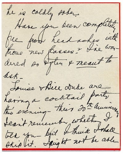 Letter from Bess W. Truman to Harry S. Truman