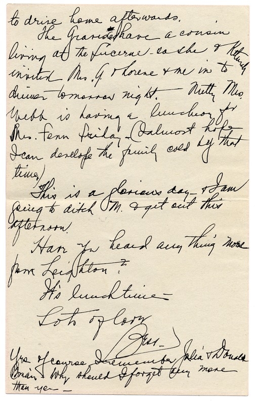Letter from Bess W. Truman to Harry S. Truman