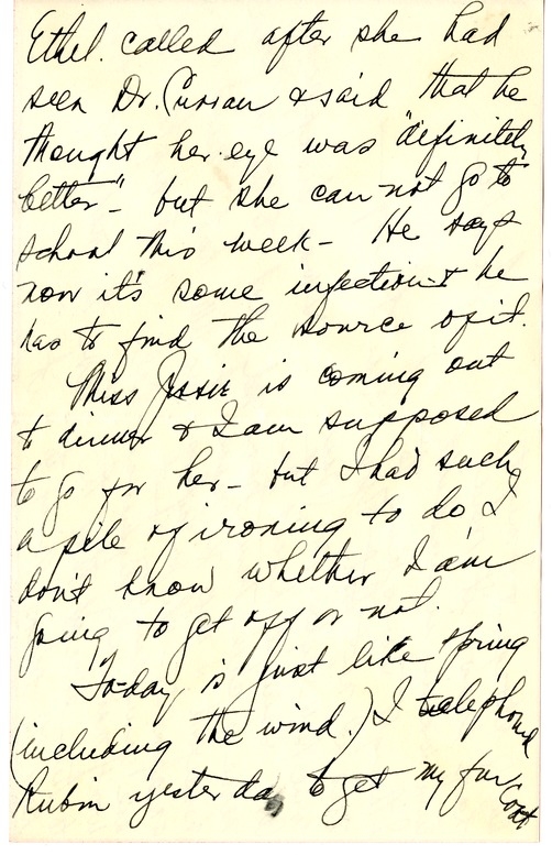 Letter from Bess W. Truman to Harry S. Truman