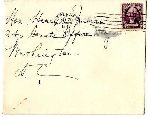Letter from Bess W. Truman to Harry S. Truman