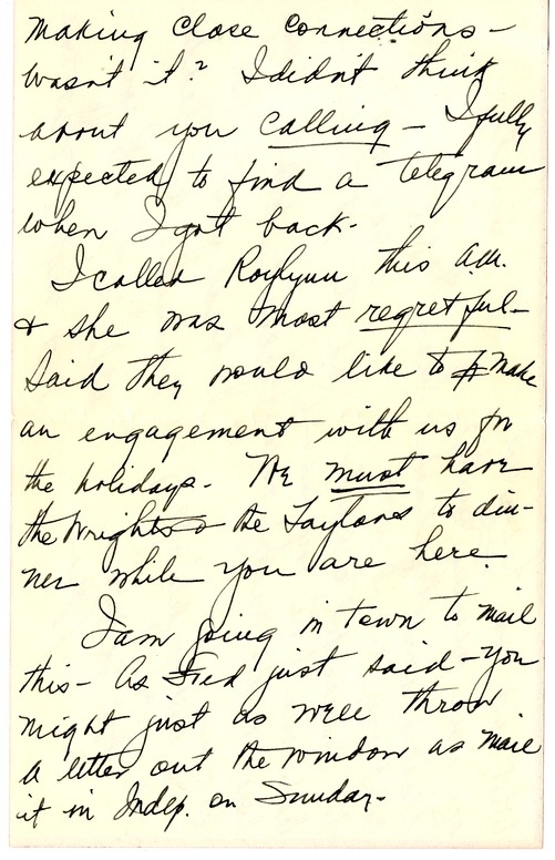 Letter from Bess W. Truman to Harry S. Truman