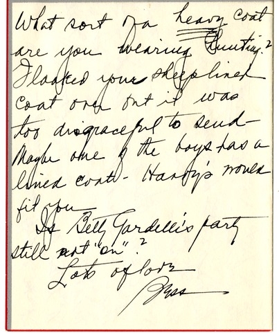 Letter from Bess W. Truman to Harry S. Truman