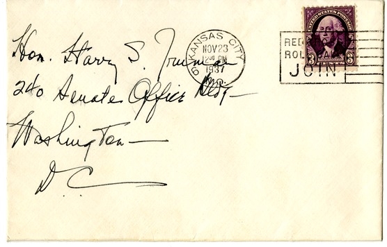 Letter from Bess W. Truman to Harry S. Truman