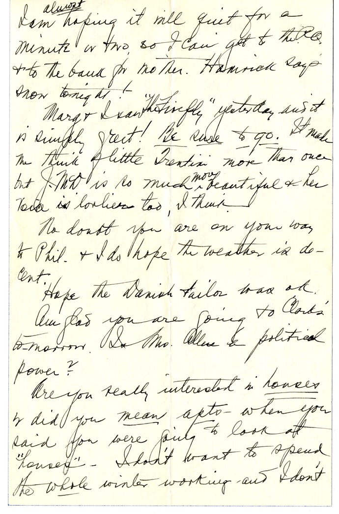 Letter from Bess W. Truman to Harry S. Truman