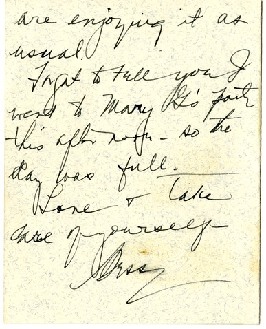 Letter from Bess W. Truman to Harry S. Truman