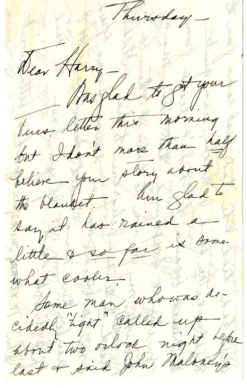 Letter from Bess W. Truman to Harry S. Truman