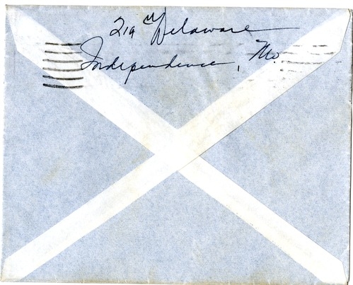 Letter from Bess W. Truman to Harry S. Truman