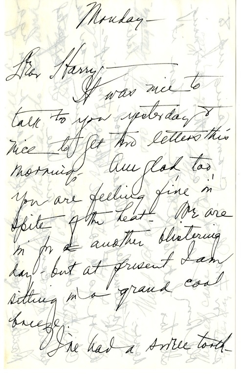 Letter from Bess W. Truman to Harry S. Truman