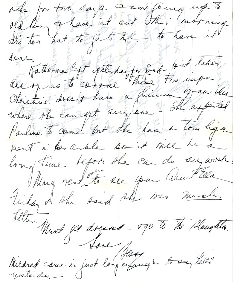 Letter from Bess W. Truman to Harry S. Truman