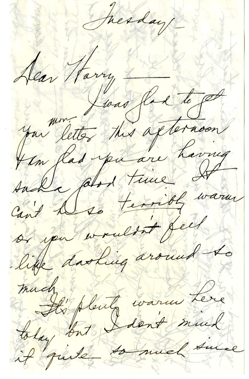 Letter from Bess W. Truman to Harry S. Truman