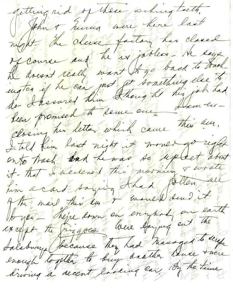 Letter from Bess W. Truman to Harry S. Truman