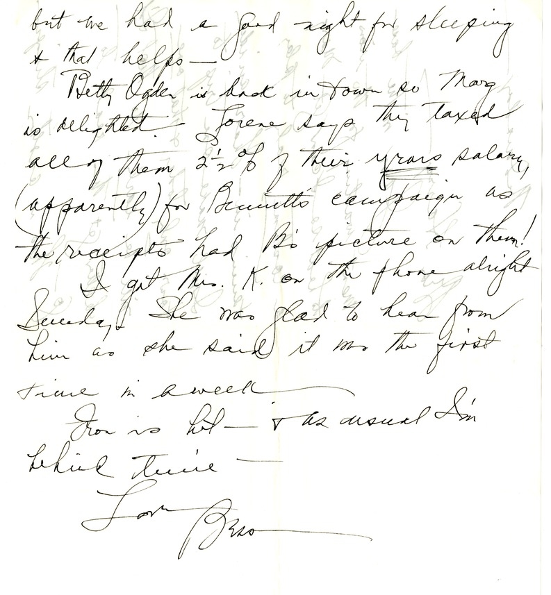 Letter from Bess W. Truman to Harry S. Truman