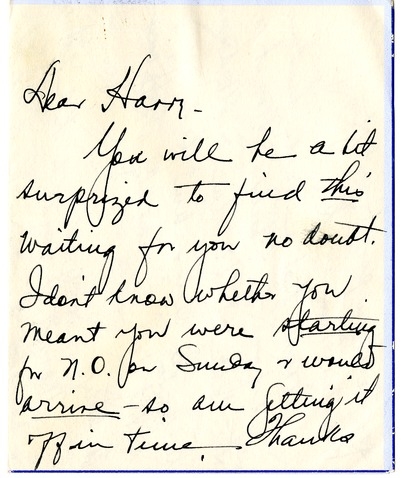 Letter from Bess W. Truman to Harry S. Truman