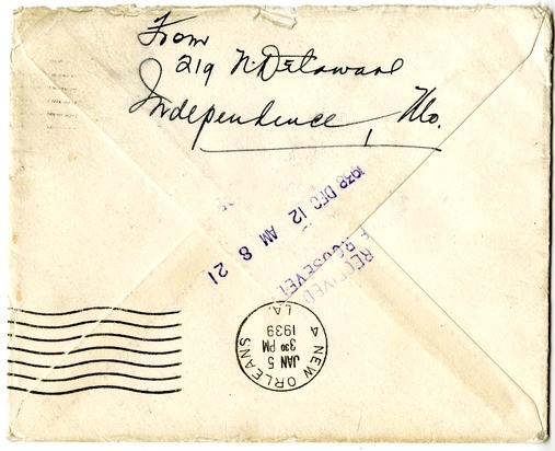 Letter from Bess W. Truman to Harry S. Truman