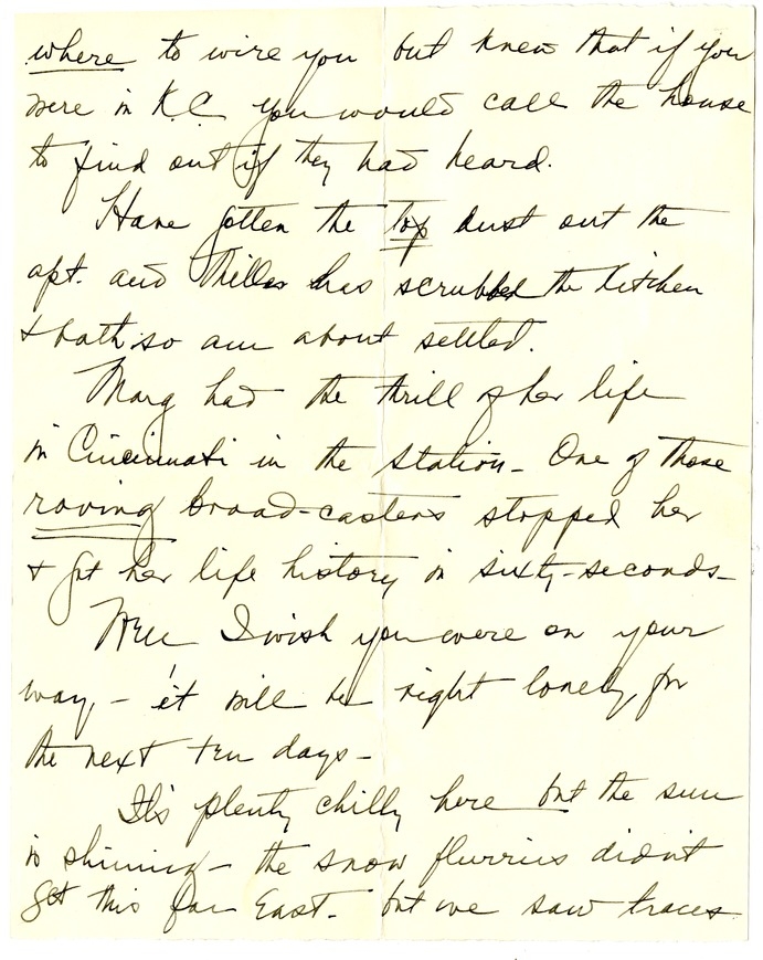 Letter from Bess W. Truman to Harry S. Truman