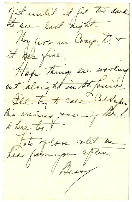 Letter from Bess W. Truman to Harry S. Truman