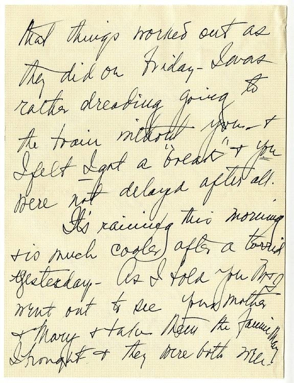 Letter from Bess W. Truman to Harry S. Truman