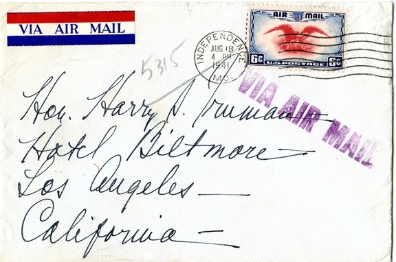 Letter from Bess W. Truman to Harry S. Truman