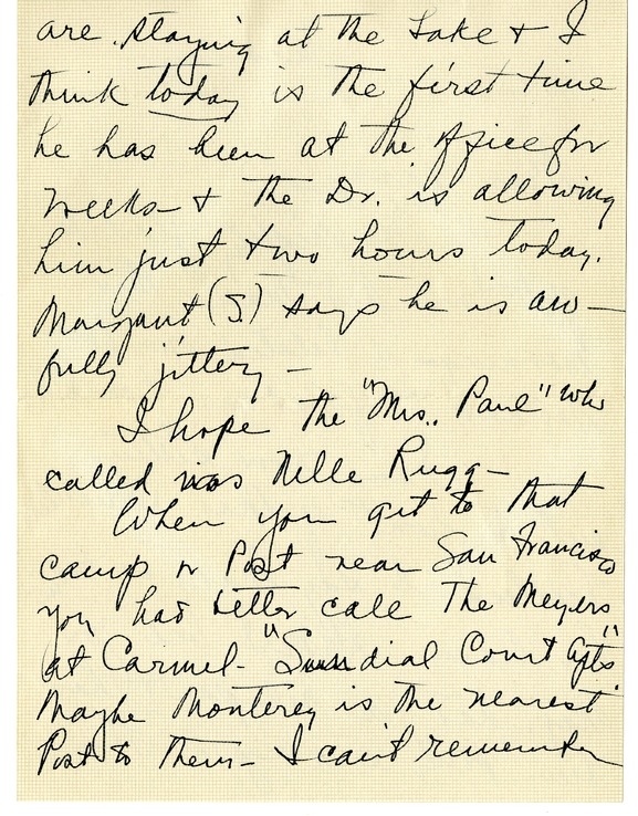 Letter from Bess W. Truman to Harry S. Truman
