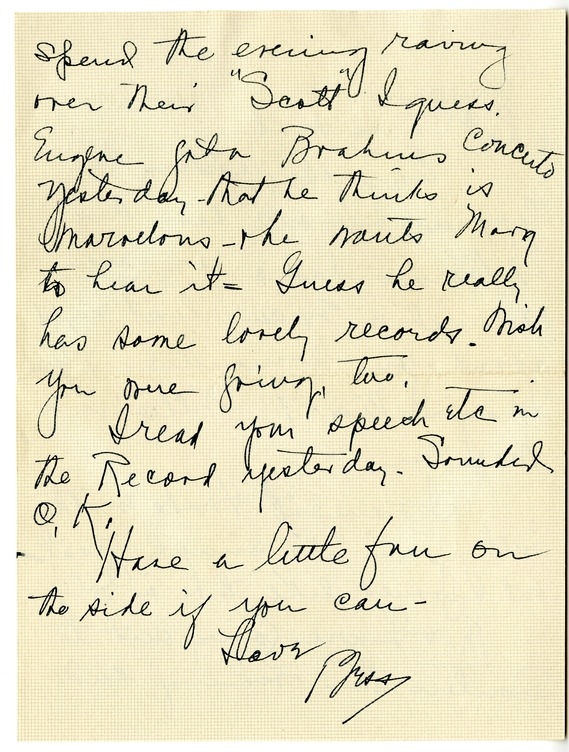 Letter from Bess W. Truman to Harry S. Truman