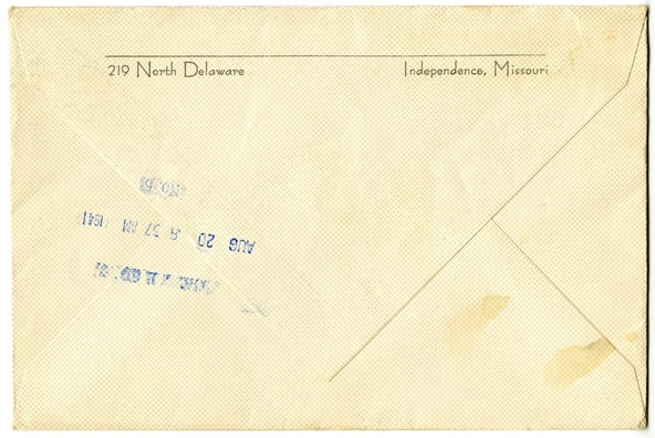 Letter from Bess W. Truman to Harry S. Truman