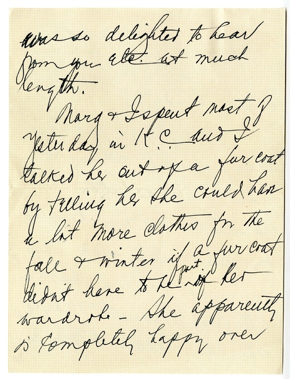 Letter from Bess W. Truman to Harry S. Truman