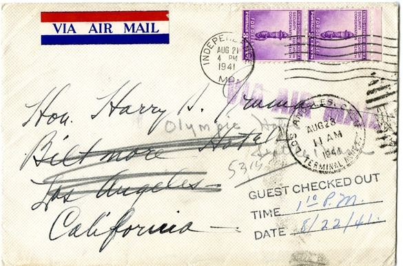 Letter from Bess W. Truman to Harry S. Truman