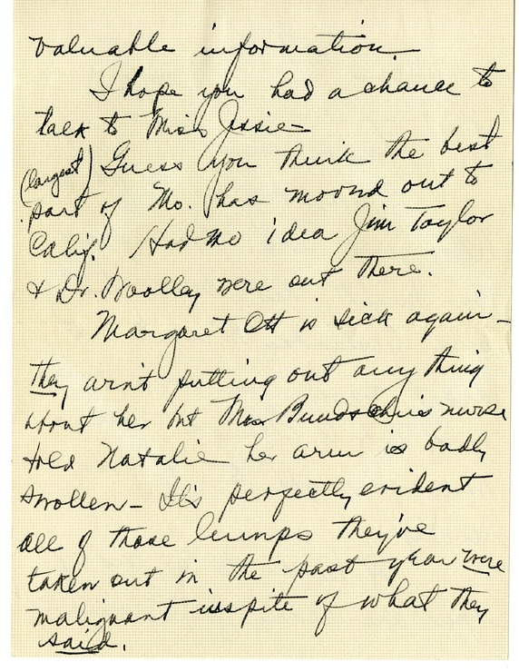 Letter from Bess W. Truman to Harry S. Truman