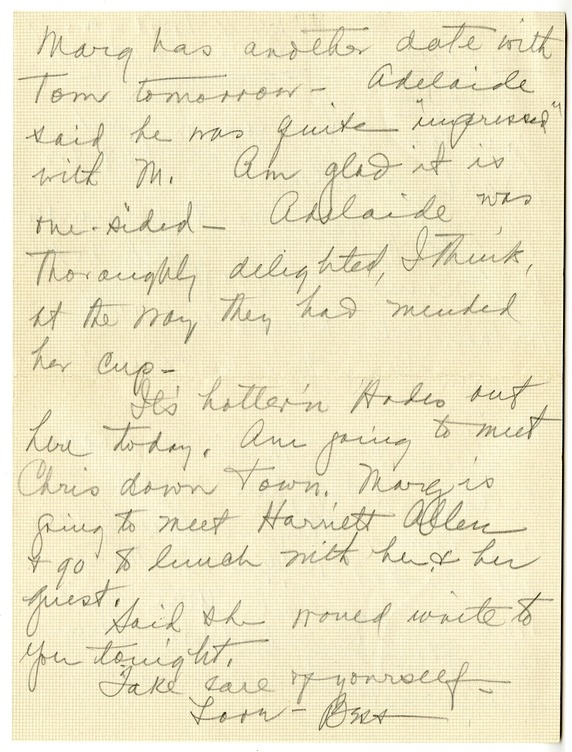 Letter from Bess W. Truman to Harry S. Truman
