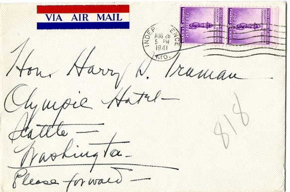 Letter from Bess W. Truman to Harry S. Truman
