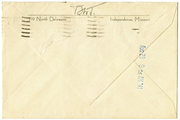 Letter from Bess W. Truman to Harry S. Truman