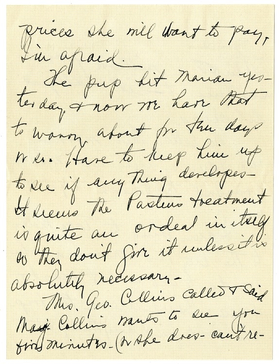 Letter from Bess W. Truman to Harry S. Truman