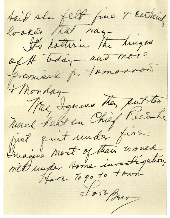 Letter from Bess W. Truman to Harry S. Truman