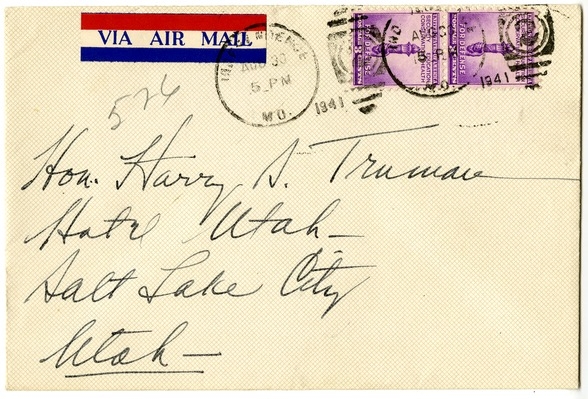 Letter from Bess W. Truman to Harry S. Truman