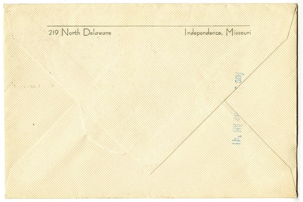 Letter from Bess W. Truman to Harry S. Truman