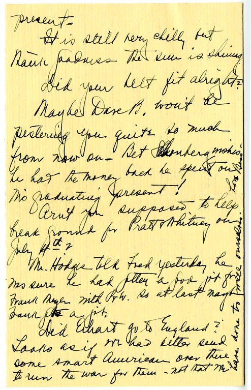 Letter from Bess W. Truman to Harry S. Truman