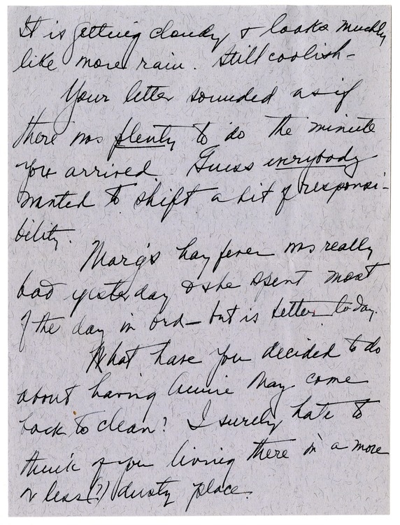 Letter from Bess W. Truman to Harry S. Truman