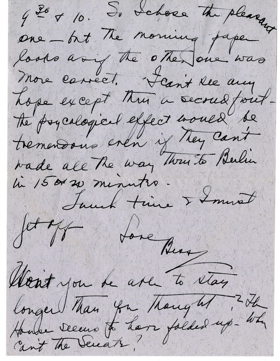 Letter from Bess W. Truman to Harry S. Truman