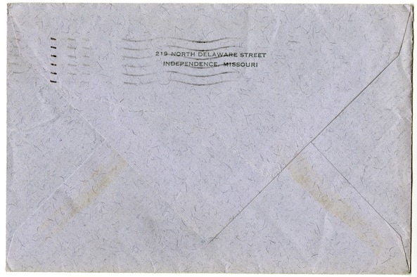 Letter from Bess W. Truman to Harry S. Truman