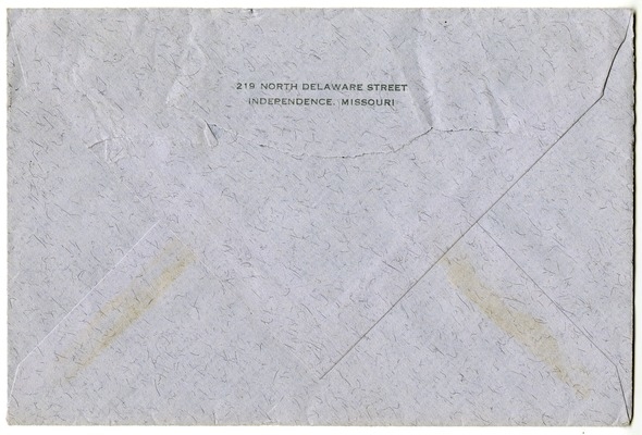 Letter from Bess W. Truman to Harry S. Truman