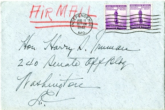 Letter from Bess W. Truman to Harry S. Truman