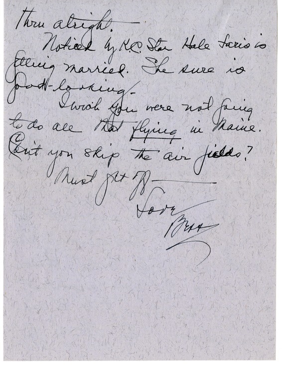 Letter from Bess W. Truman to Harry S. Truman
