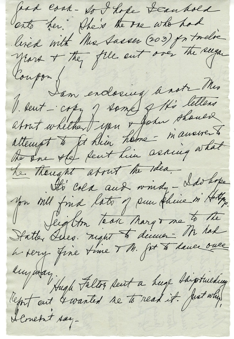Letter from Bess W. Truman to Harry S. Truman