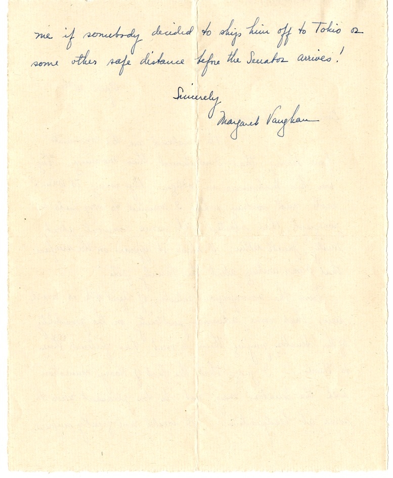 Letter from Bess W. Truman to Harry S. Truman